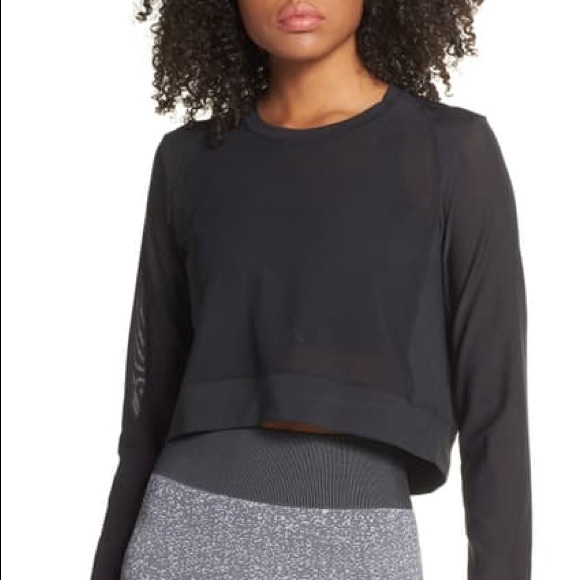 adidas mesh crop top long sleeve